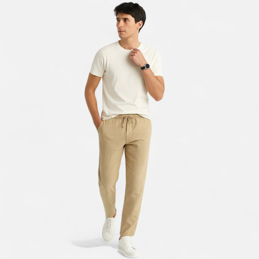 Old Dulor | Pantalon en Lin à Cordon pour Homme – Confort Respirant pour l'Été