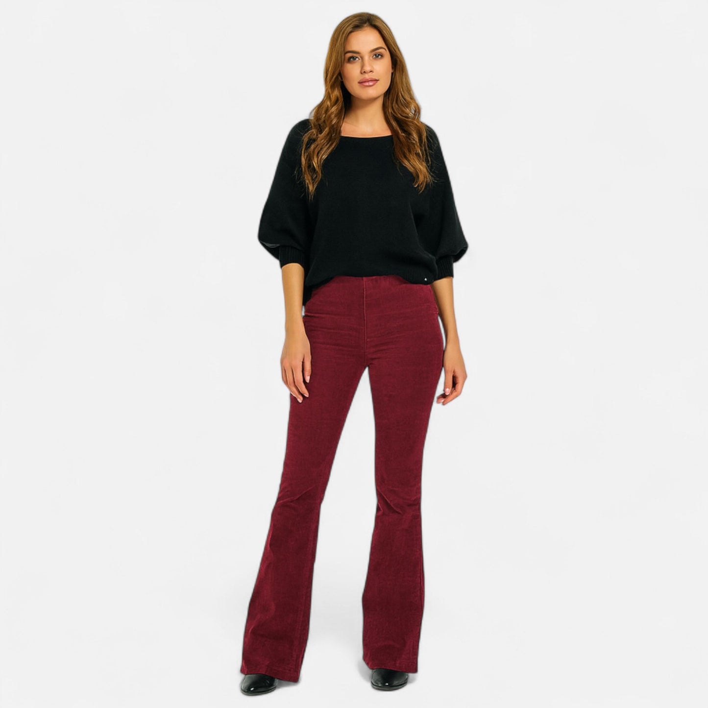 Old Dulor | Pantalon Femme Taille Haute Évasé – Style Intemporel, Silhouette Élégante
