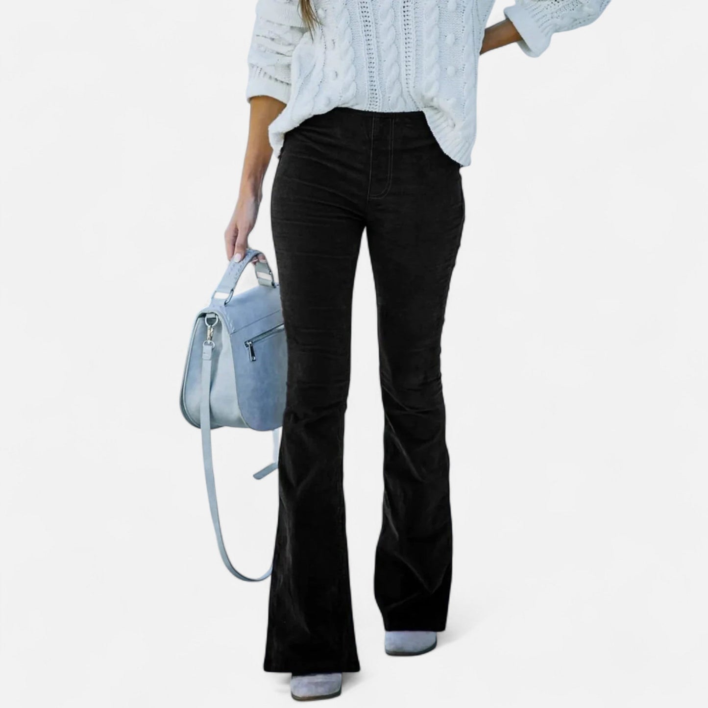 Old Dulor | Pantalon Femme Taille Haute Évasé – Style Intemporel, Silhouette Élégante