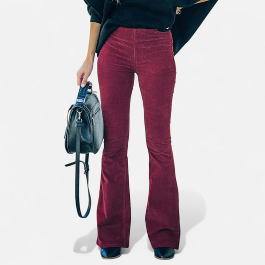 Old Dulor | Pantalon Femme Taille Haute Évasé – Style Intemporel, Silhouette Élégante