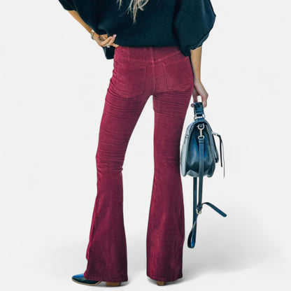 Old Dulor | Pantalon Femme Taille Haute Évasé – Style Intemporel, Silhouette Élégante