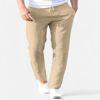 Old Dulor | Pantalon en Lin à Cordon pour Homme – Confort Respirant pour l'Été